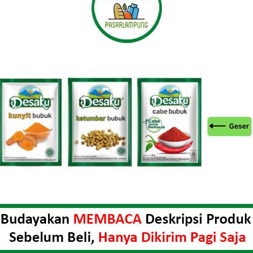 

Ketumbar Kunyit Cabe Bubuk Desaku Perbks 10 Gram Pasar Lampung