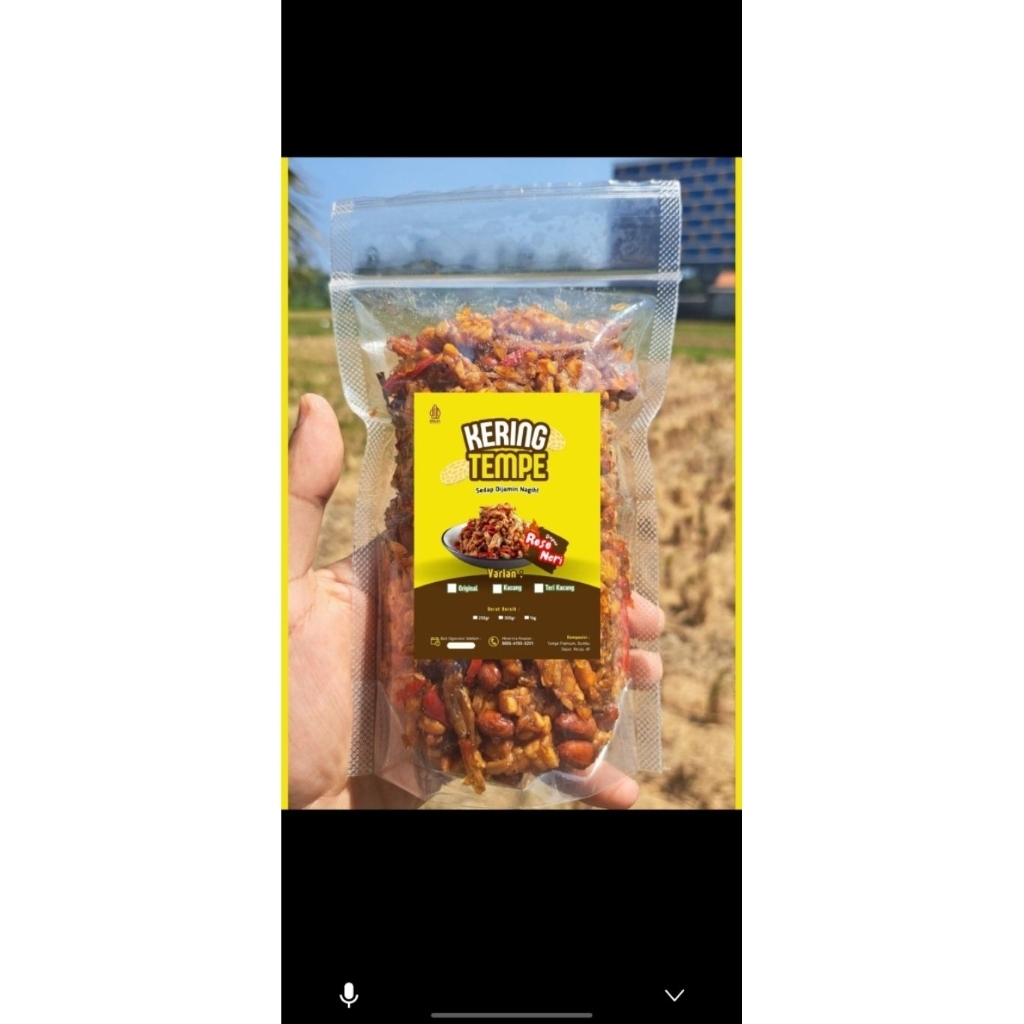 

Kering Tempe Orek Teri Kacang 250gr Gurih Pedas Manis