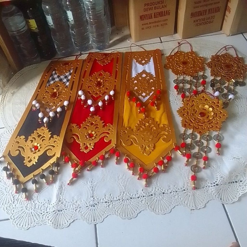 lamak ukir khas bali/khusus lamak/khusus tamiang/paket lamak + tamiang