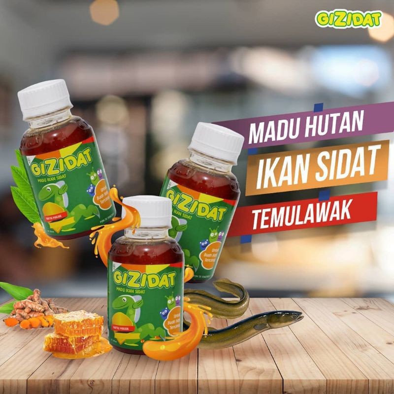 

GIZIDAT Madu Penambah Nafsu Makan kemasan 130 ml Anak Ikan Sidat + Probiotik