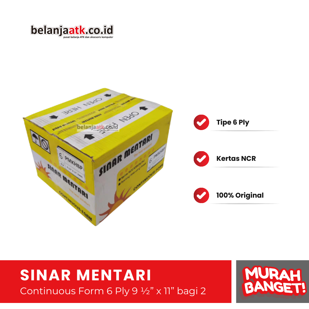 

Continuous Form 6 Ply 9 ½” x 11” bagi 2 Sinar Mentari