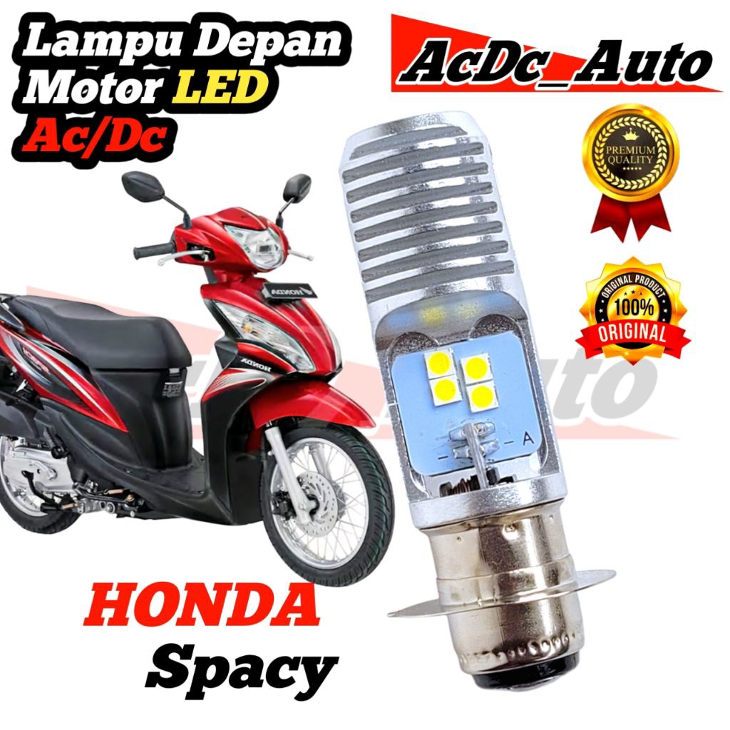 Lampu Depan Motor Honda Spacy LED Putih Ac/Dc Pengganti Dop/Bohlam Standart WrT19