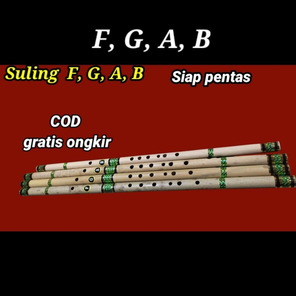 Suling dangdut satu set isi 4 nada F bas ,G,A dan B