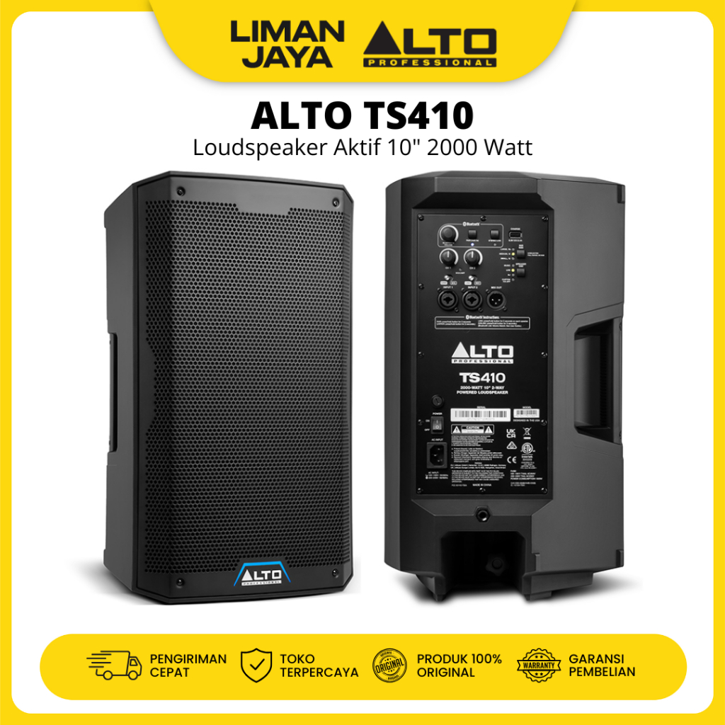 Alto TS410 Active Speaker Aktif Loudspeaker 10” 10 Inch 2000 Watt Bluetooth Wall Mount Tembok TS 410