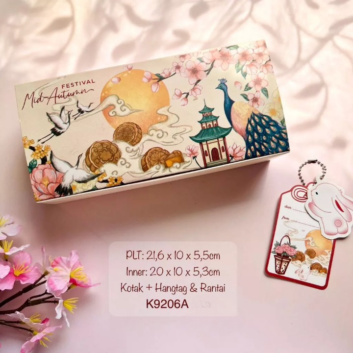 

5 Pcs Kotak Mooncake K9206A Dus Sincia Isi 2 125 150gram Box Moon Cake Festival Mid Autumn Kardus Perayaan Musim Gugur