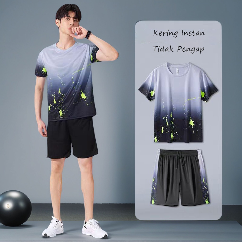 baju 1 set | celana training | celana badminton pria