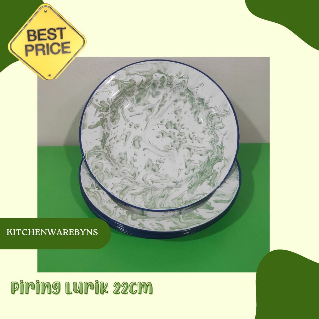 Piring seng enamel vintage/piring makan loreng jadul/piring burik/piring makan jadul lurik 22cm
