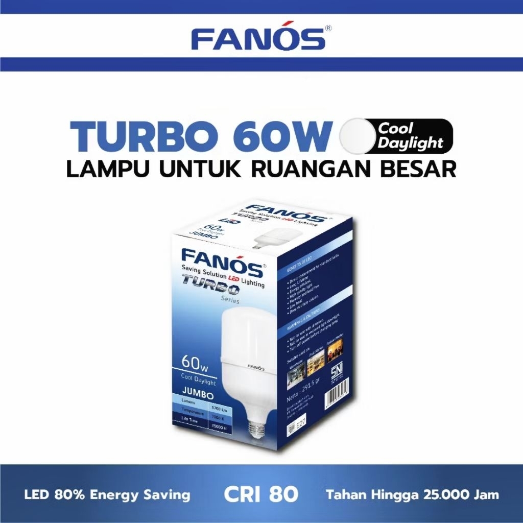 Led Fanos Turbo 60 Watt Capsule - Lampu Led Kapsul Fanos Turbo 60w