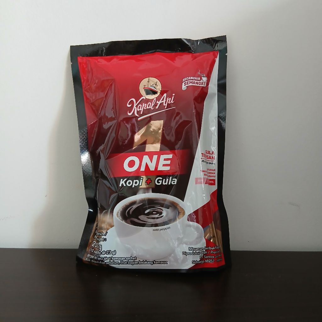

Kopi Kapal Api One Kopi + Gula 10 sachet exp panjang