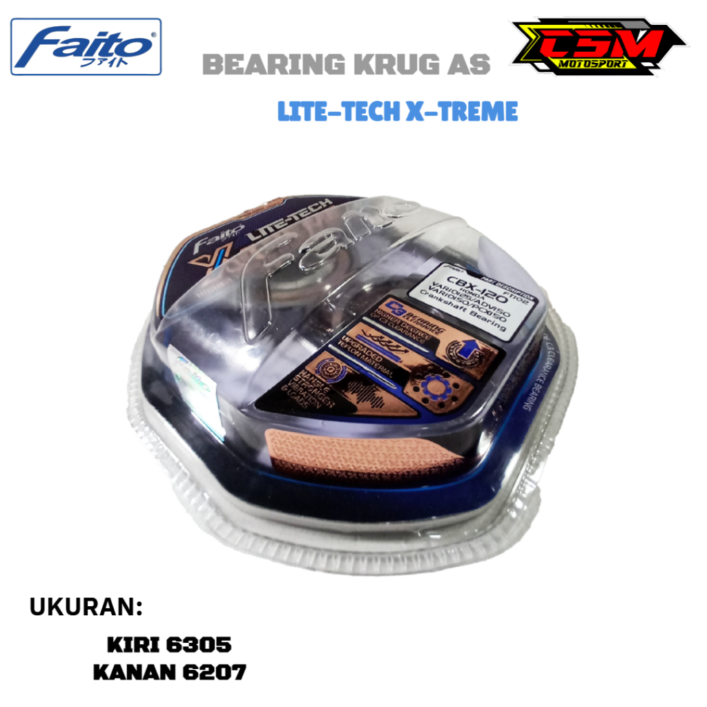 BEARING KRUG AS FAITO RACING VARIO 125 VARIO 150 ADV 150 PCX 150 BEARING KRUK AS FAITO LITETECH XTRE