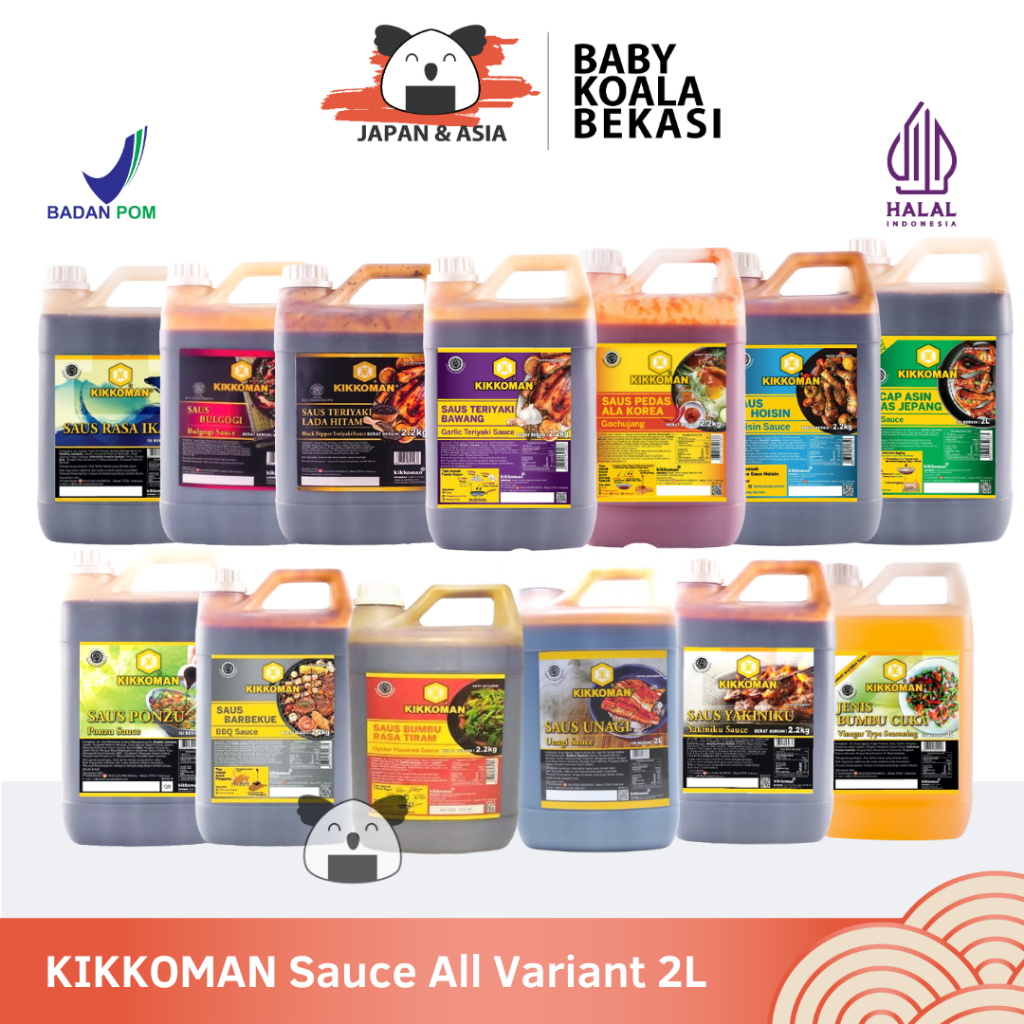 

KIKKOMAN Sauce 2L Halal | Gochujang Shoyu Blackpepper Bulgogi Hoisin Katsu Takoyaki Oyster BBQ Garlic Yakiniku Sweet Seasoning Ponzu Fish Sauce-BKB