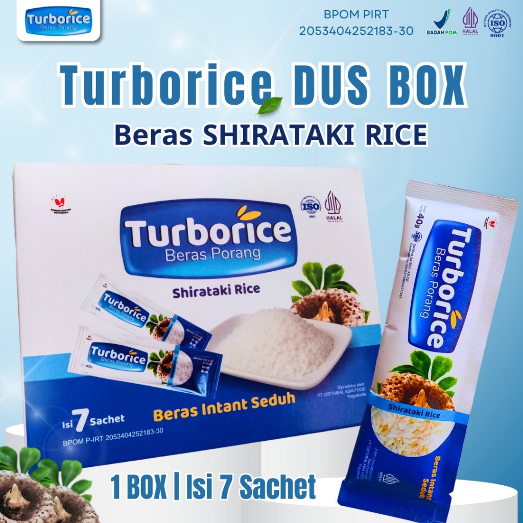 

Turbo Rice Beras Porang Kemasan Dus Box Isi 7 Sachet