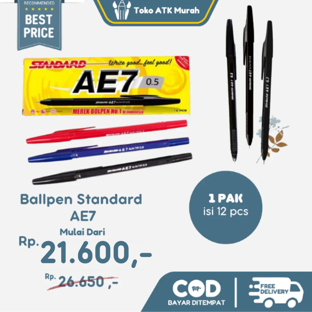 

Ballpoint / Pulpen Standard AE7 1 Pack / 12 pcs