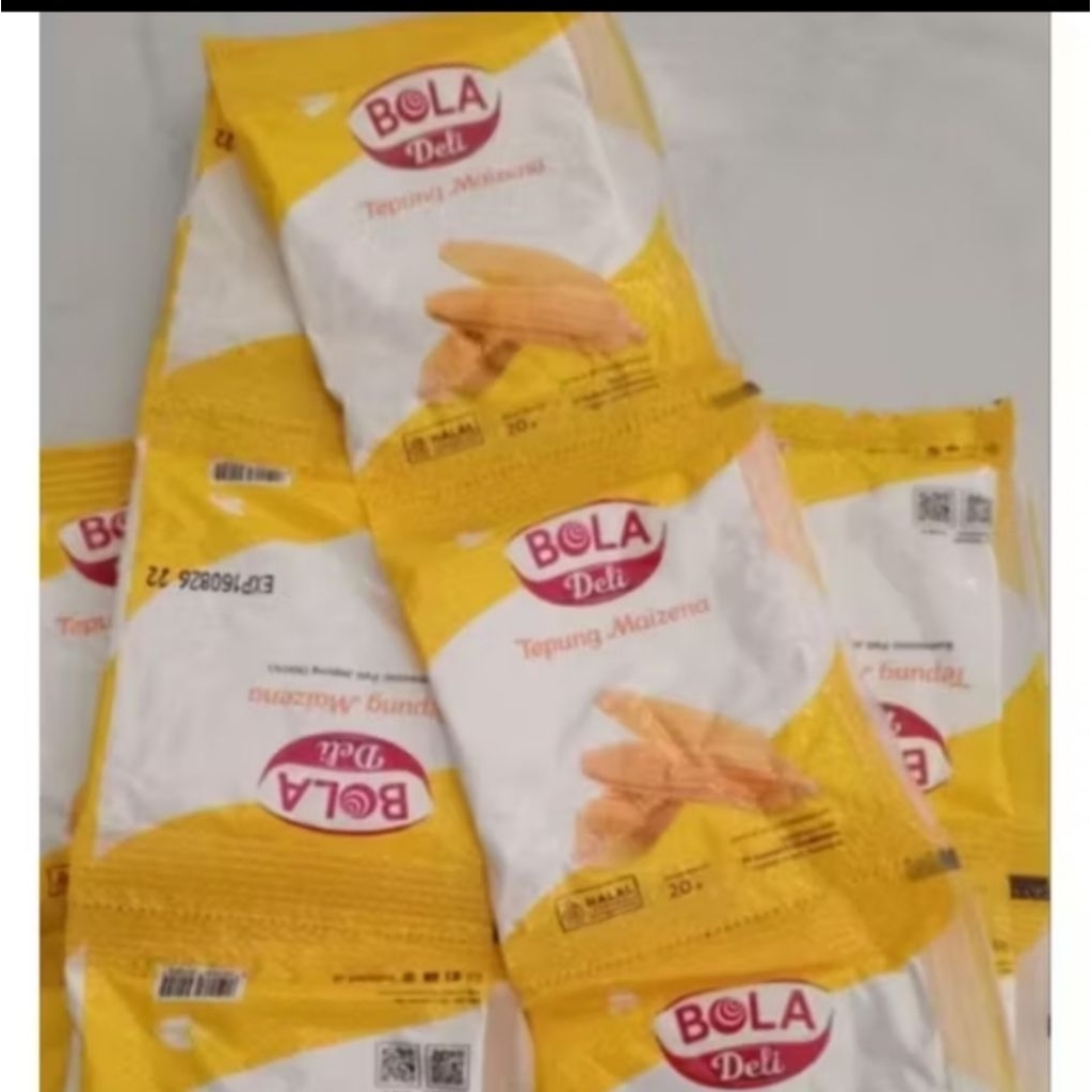

Tepung maizena bola Deli 2 renteng isi 20x20gr