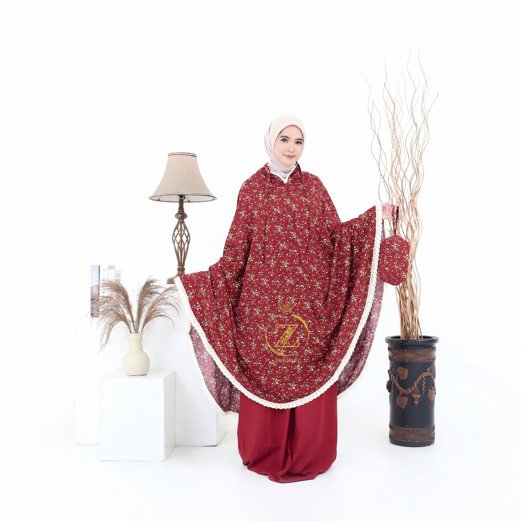 Zahrain - Mukena Travel Sakura 2in1 Mukena Dewasa Rayon Motif Premium