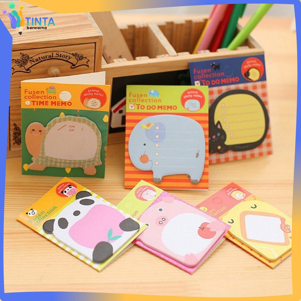 

Catatan Memo Note Karakter Animal Lucu Unik Sticky Notes Motif Binatang Tempelan Kertas Tinta Berwarna A3