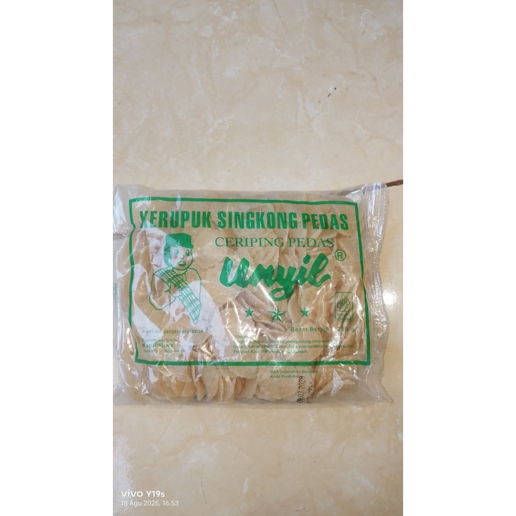

250gram kerupuk unyil singkong pedes terbaik
