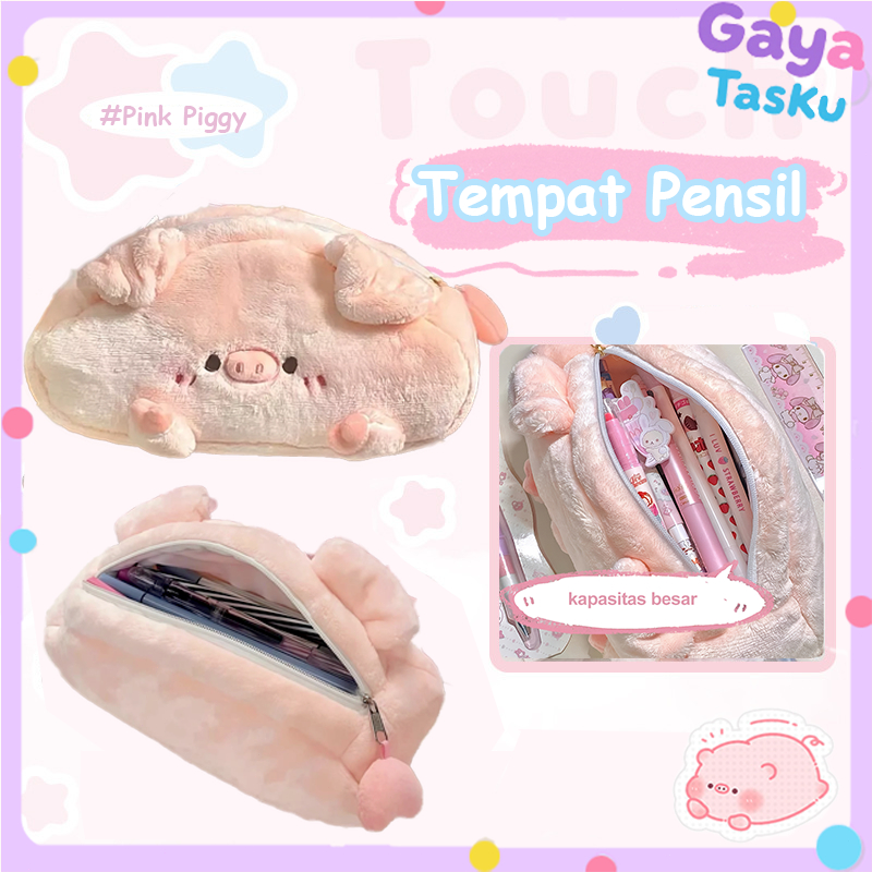 

Piglet Tempat Pensil Boneka Babi Pig Pink/Tempat Pensil kotak 3D Kotak Pensil Kawaii Kapasitas Besar Kotak Penyimpanan
