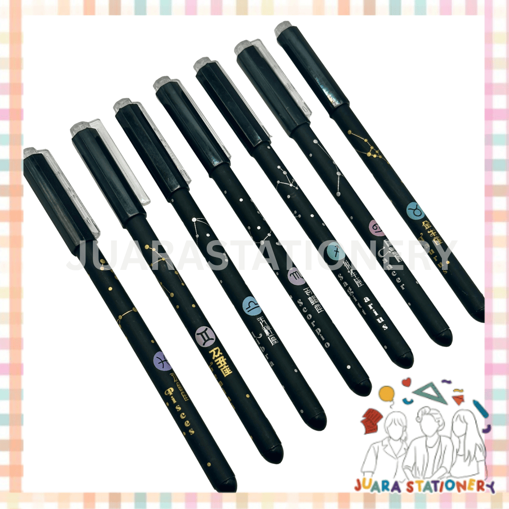 

(3012) Pulpen Gel Zodiak Dtian K1366 0.5 mm Hitam / Bolpoin Tinta Pulpen Gel