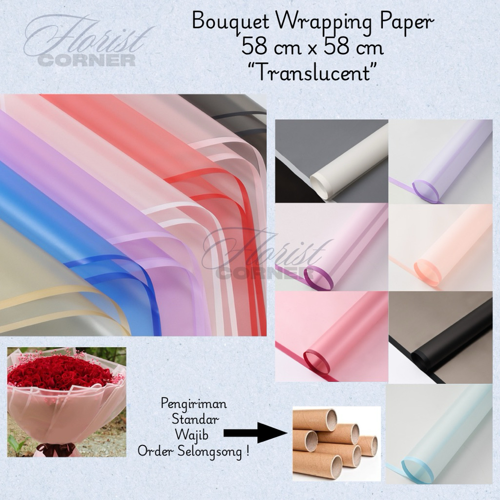 

[ Per Pack ] Kertas Buket Translucent / Cellophane Flower Wrapping