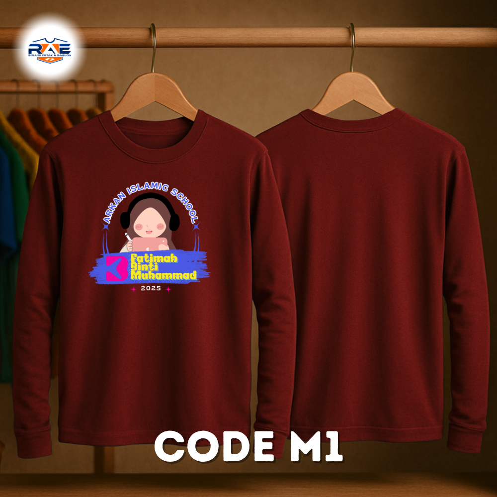 RAE STORE | Sablon Kaos Seragam Custom Kelas Anak Laki laki Perempuan Paud Sekolah Dasar Lengan Panj