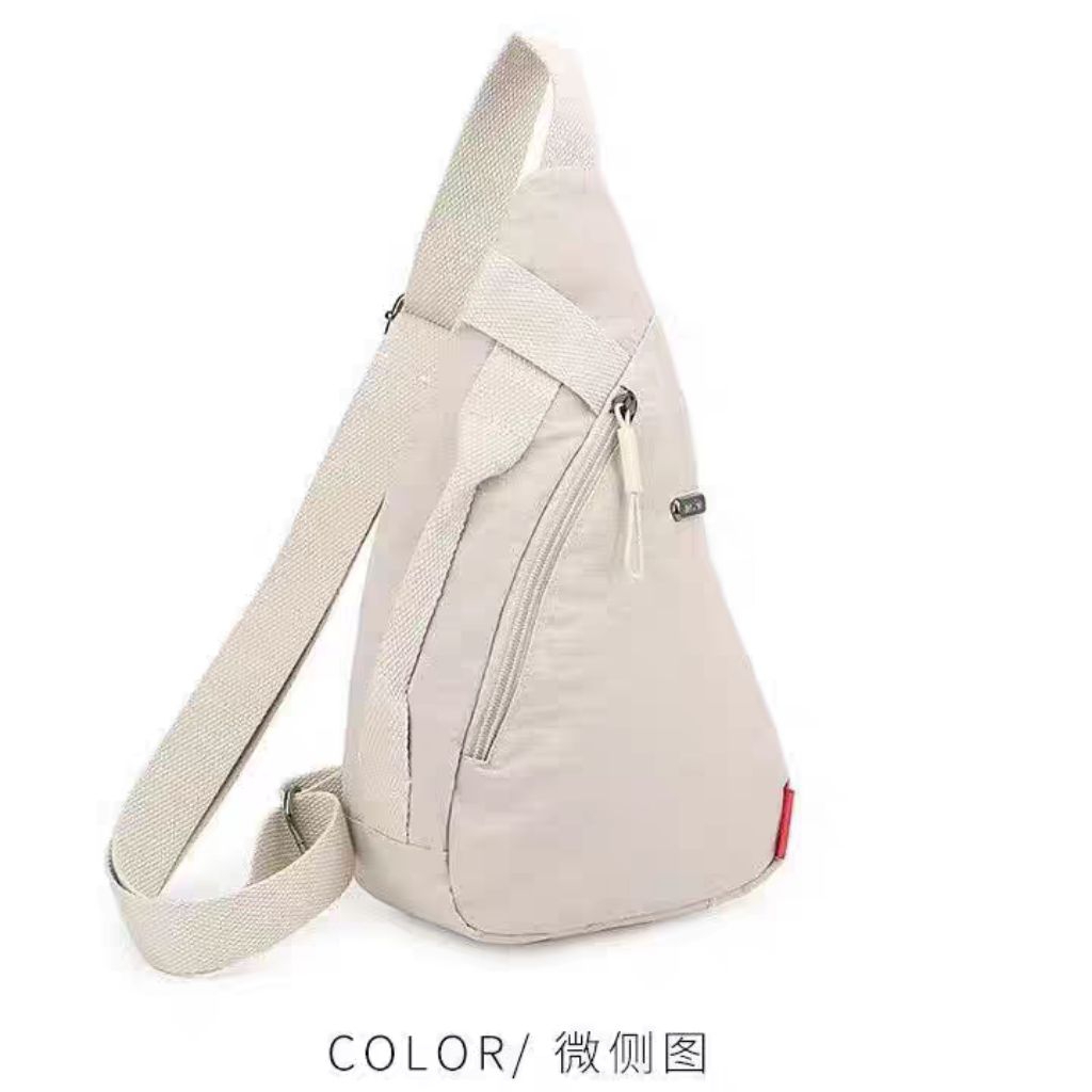 1pcs Tas Selempang 2 Resleting di Depan dan Belakang Pria Wanita / Tas Bahu Unisex / Bag Pack / Prom