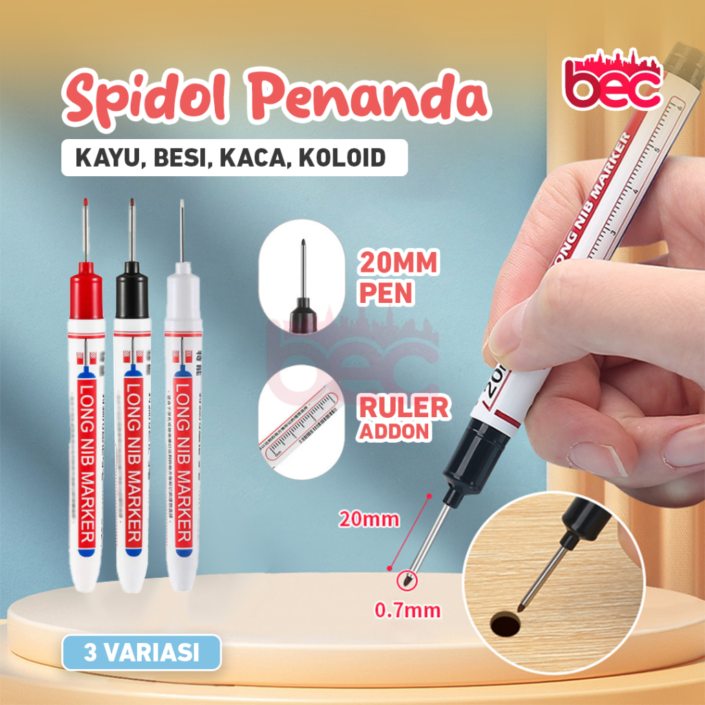 

[BEC] Spidol Pertukangan Nib Marker Penanda untuk Kayu, Besi, Kaca / Spidol Alat Tulis Penanda / Spidol Long Nib Head Marker