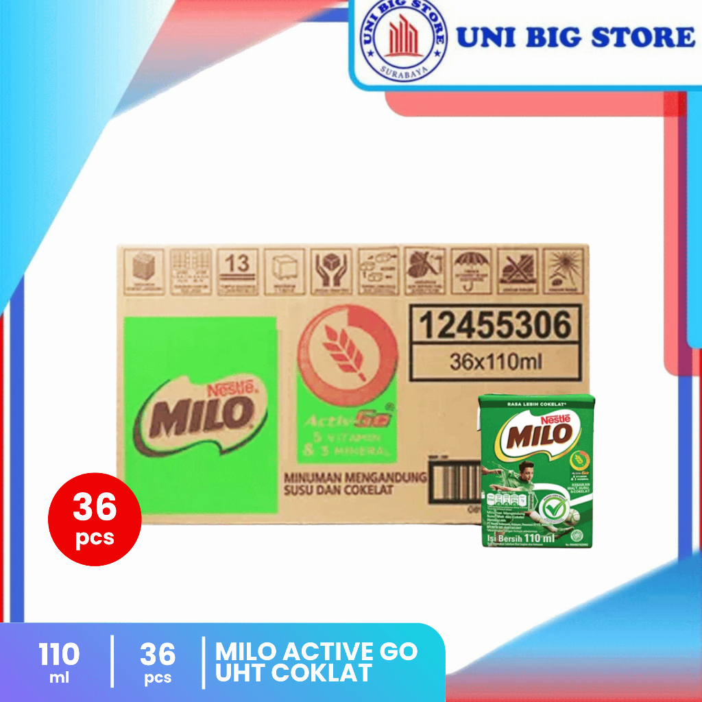

Milo Nestle Activ Go Coklat Susu UHT 110 ml x 36 pcs DUS Chocolate Milk