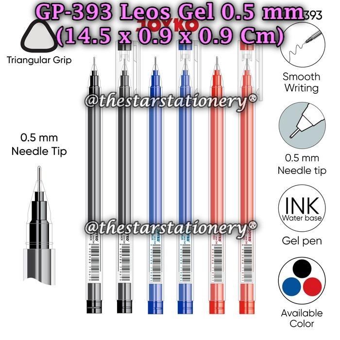 

(1 Biji) GROSIR Bolpen Joyko GP-393 Leos Gel 0.5 mm Gel Pen / Gel Pen Joyko GP 393 (1 Biji)