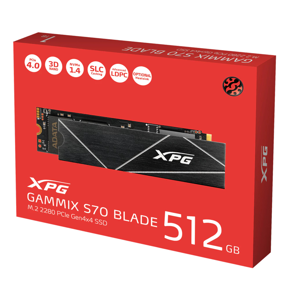ADATA XPG GAMMIX S70 BLADE 512GB PCIe Gen4x4 / SSD M.2 Gen 4 512GB