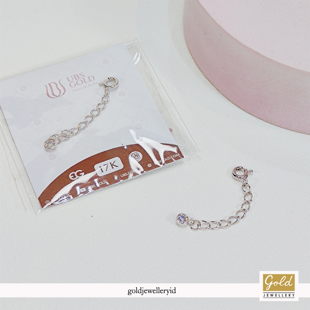 Kalung emas putih 750 17k extension pemanjang sambungan