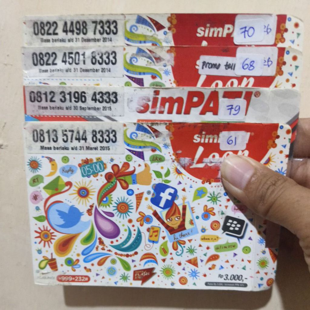 nomor cantik telkomsel simpati  123 444 jadul