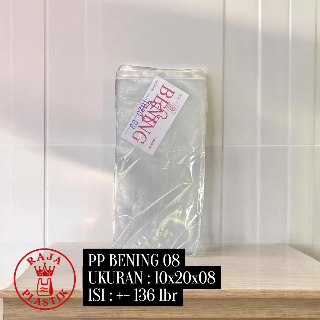 Plastik PP Bening 08 Micron Kemasan Makanan / Packing Barang Tebal Transparan Food Grade | Isi 500 g
