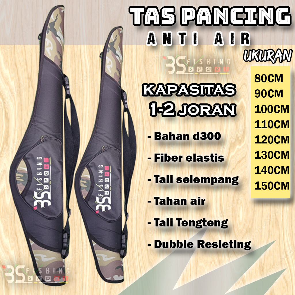tas pancing anti air 2 joran ukuran 80cm - 150cm fiber  tahan air berkulitas terlengkap