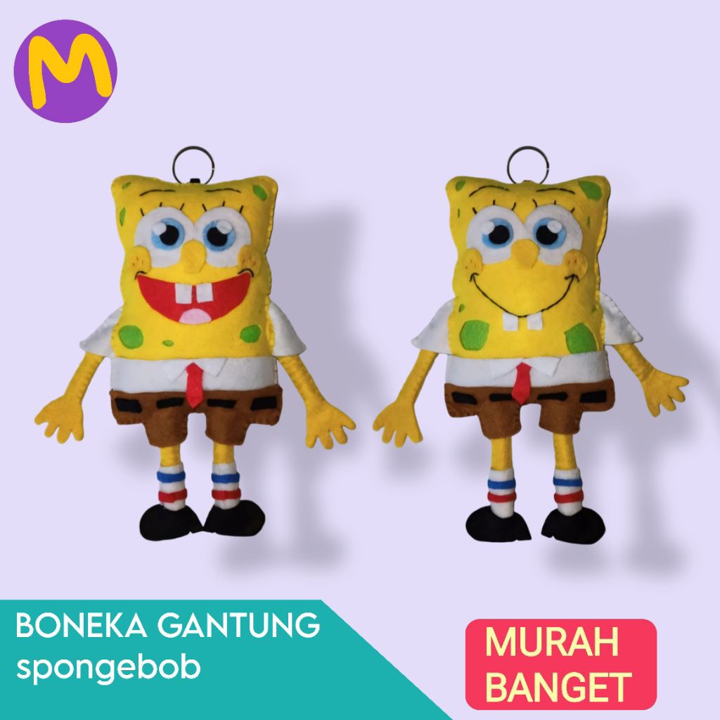 Boneka gantung / Boneka mainan / gantungan tas flanel aneka karakter / Spongebob