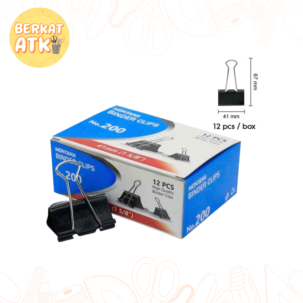 

Binder Clip No 200 / Penjepit Kertas Montana