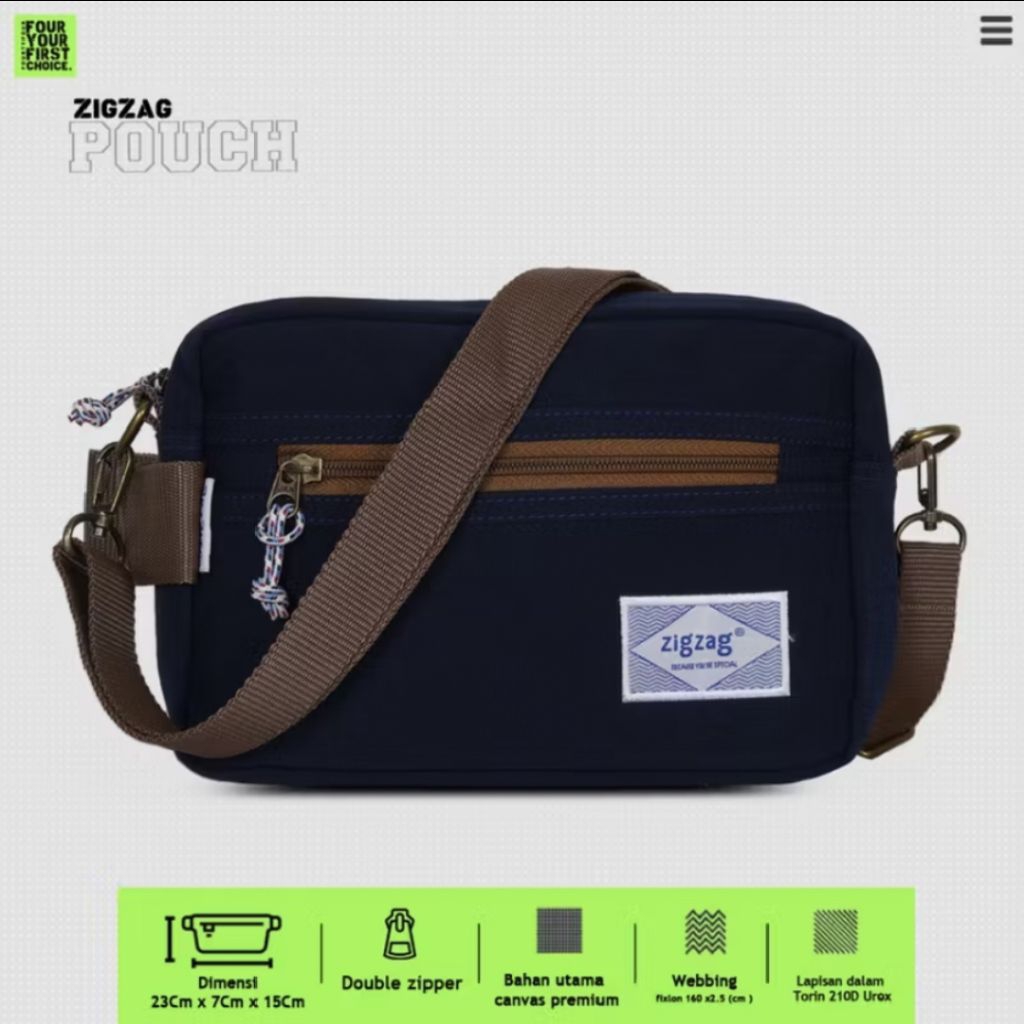 Tas Selempang ZigZag by FourtyFour uk. 23 x 15