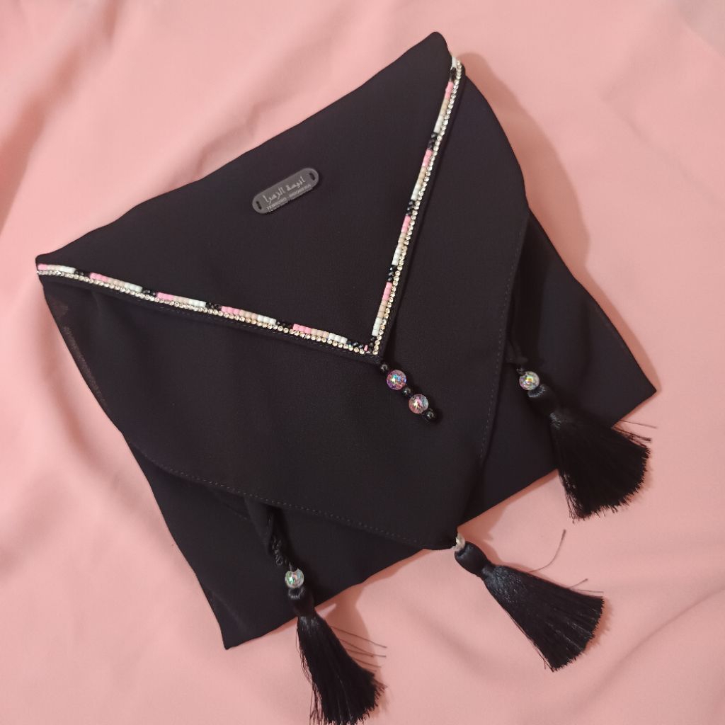 Khimar KHADIJAH segiempat  zipper Set cadar Premium/Khimar instan/ KHIMAR TASSEL/ PREMIUM/kekinian/j