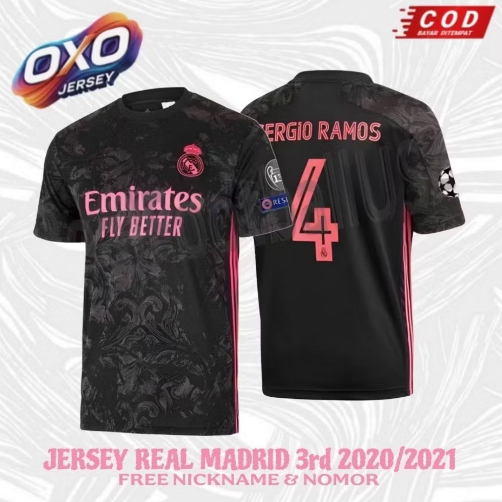 JERSEY REAL MADRID 3RD 2020/2021 | FREE NAMA DAN NOMOR PUNGGUNG