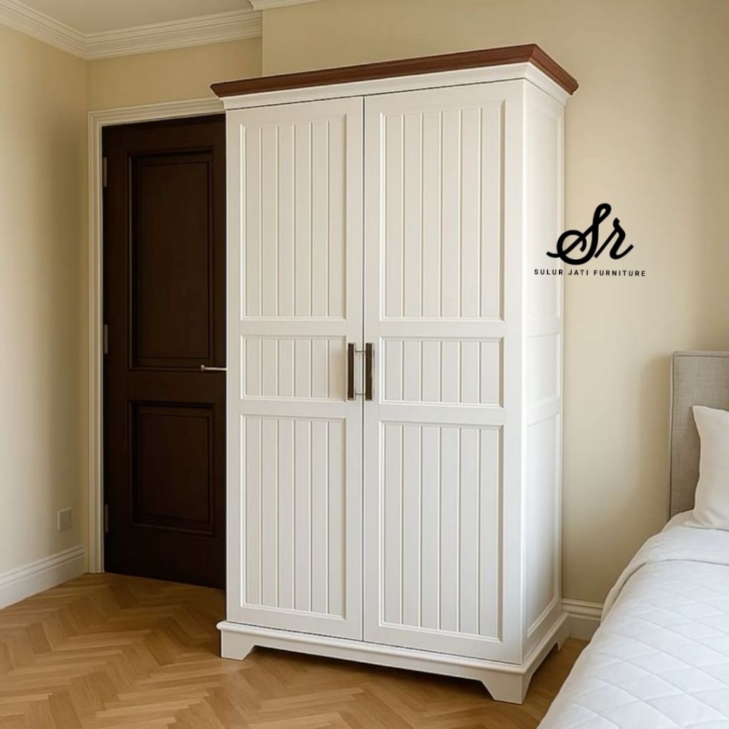 Lemari pakaian dua pintu minimalis sjf777