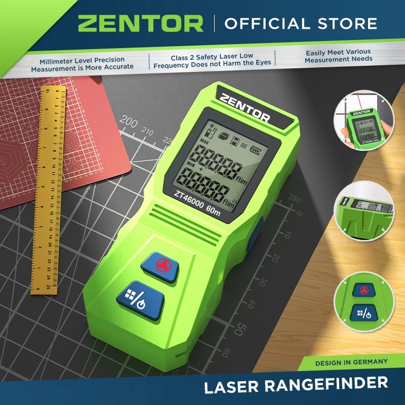 Alat Ukur Jarak Dimensi Meteran 60m Digital Laser Distance Zentor 100 Meter