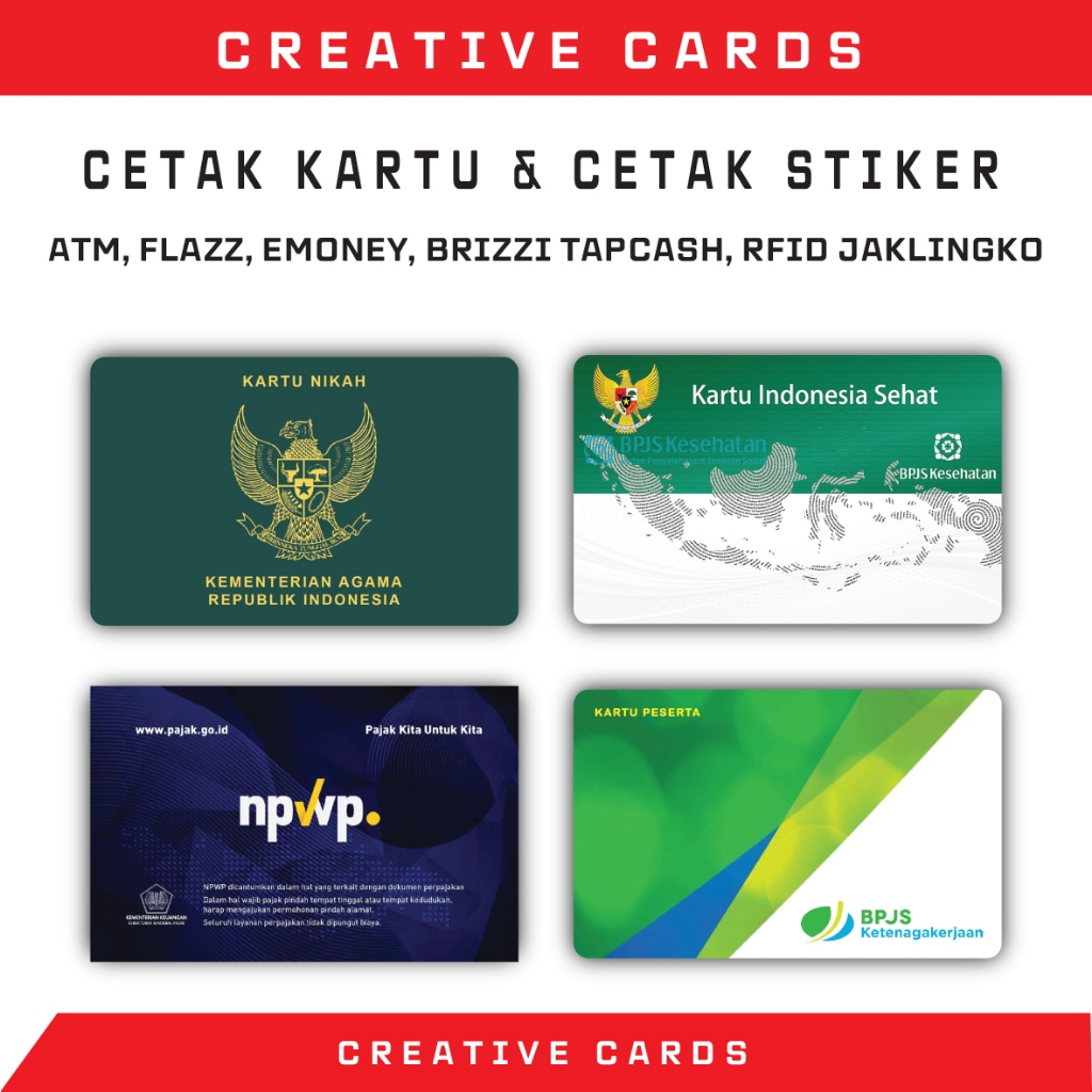 

Stiker Sticker & Cetak Kartu - Kartu Atm Skin Card - KIS, NPWP, BPJS, KARTU NIKAH PVC Vinyl + Laminating Glossy Stiker BCA Mandiri Bri Bni Debit Credit Emoney, Flazz, Etoll Tapcash Brizzidll