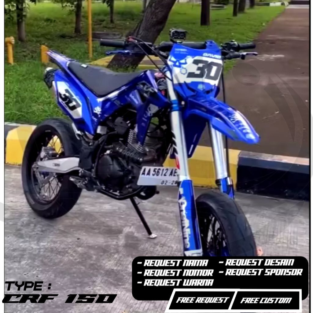 DECAL CRF 150 L FULL BODY BEBAS REQUEST CUSTOM BAHAN VINYIL, HOLOGRAM, CHROME