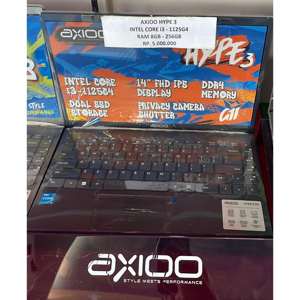 ( NEW ) AXIOO HYPE 3 INTEL CORE I3-1125G4 RAM 8GB SSD 256GB