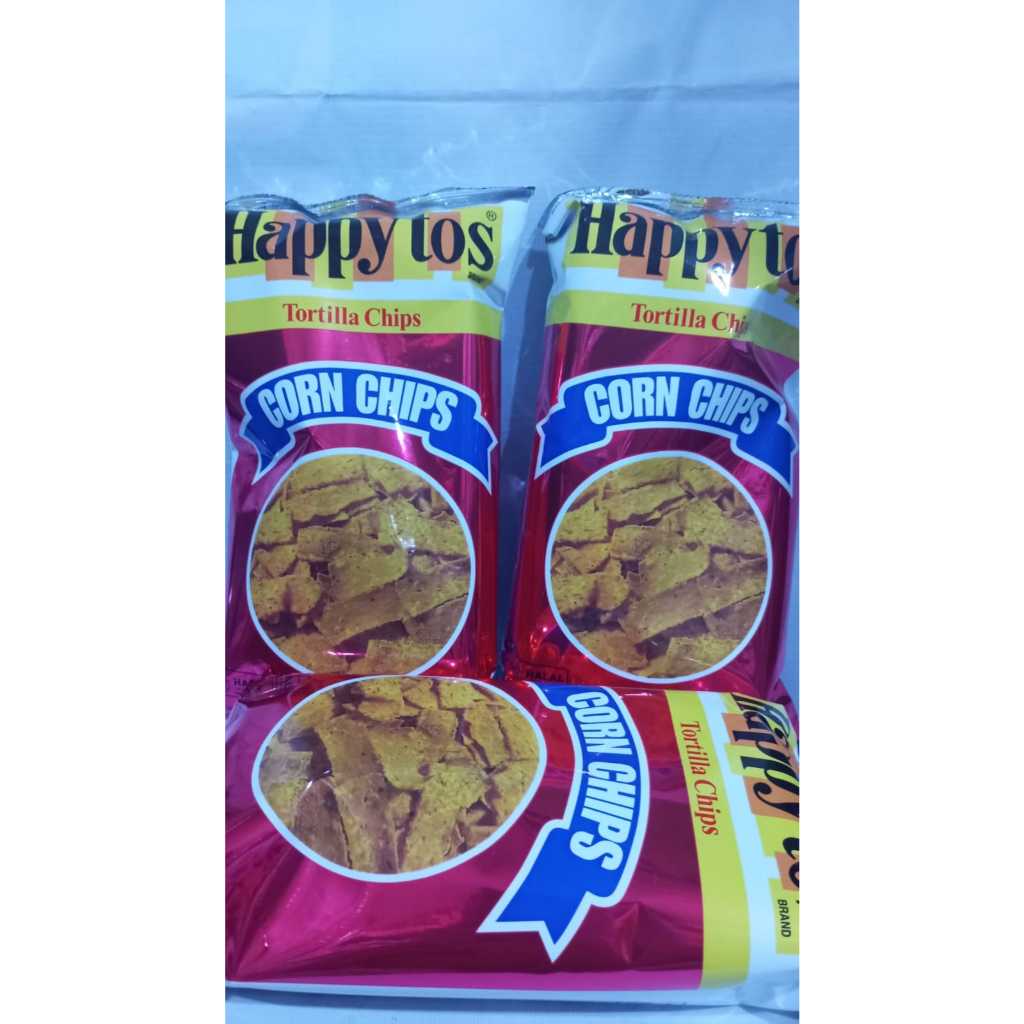 

Happy Tos Tortila Chips Original / Cheese 140gr Kripik Jagung Gurih Asin Hijau Corn Crips