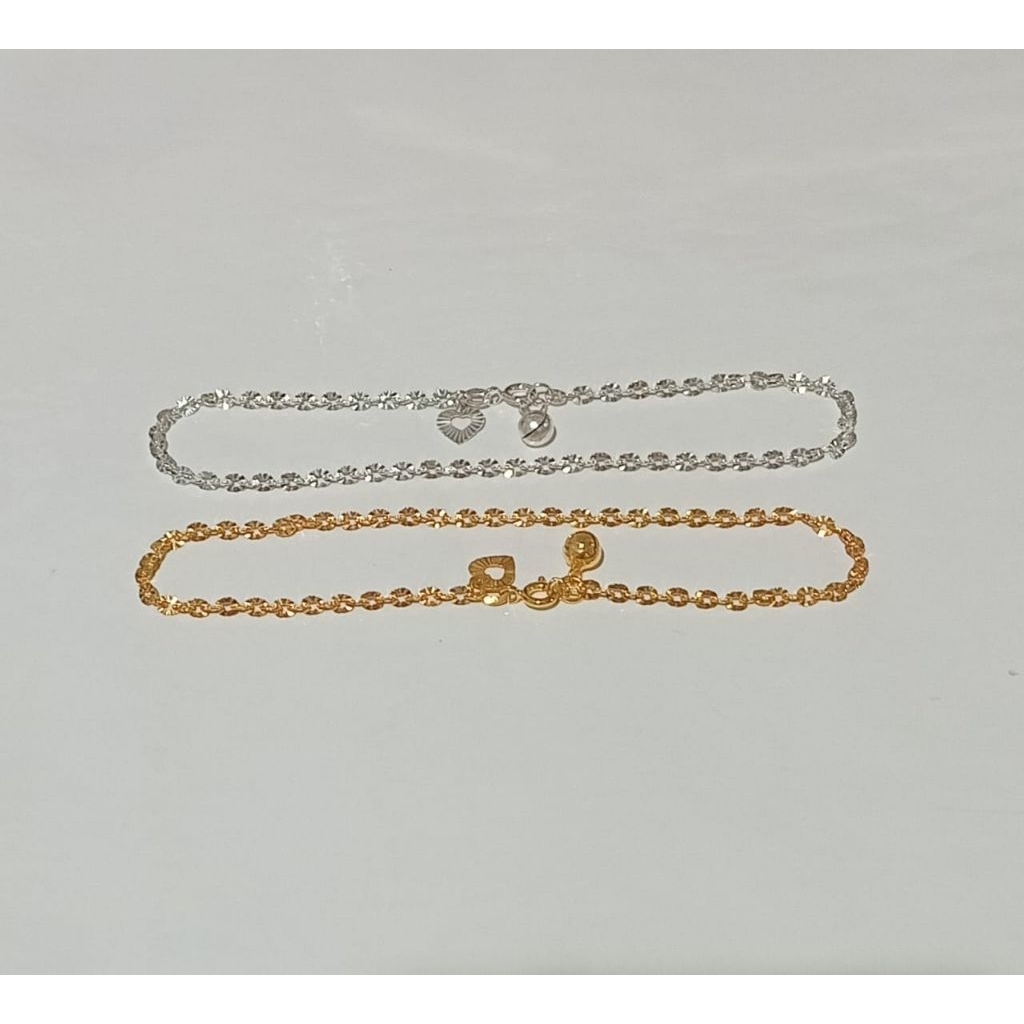 Gelang Kaki Perak Asli Silver 925 Model Rantai Nori Fancy Ukir