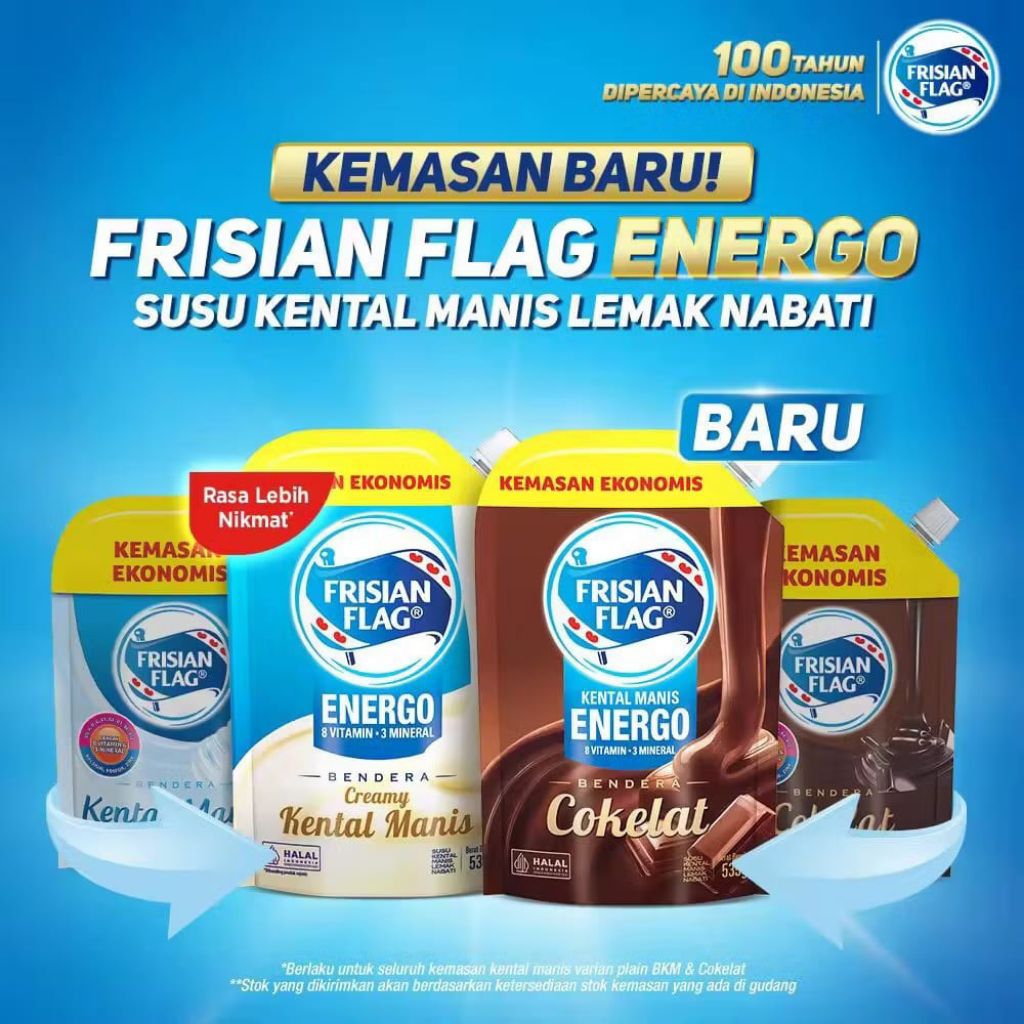 

(TMD) Susu Frisian Flag Energo pouch kemasan 535gr Putih kental manis