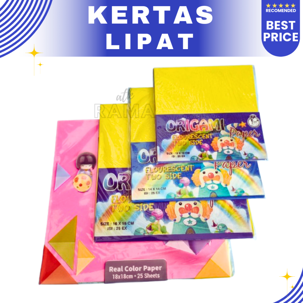 

[1 Pak isi 25 lembar ] Origami / Kertas Lipat 2 Sisi Forte Ukuran 12x12 / 14x14 / 16x16 / 18x18