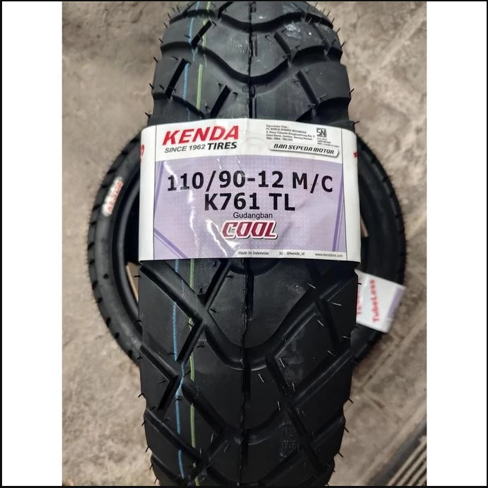 ( K761 RING 12 ) KENDA Ban Dual Sport semi trail scoopy donat ( 120 80 / 70 12) Tubeles  FREE PENTIL