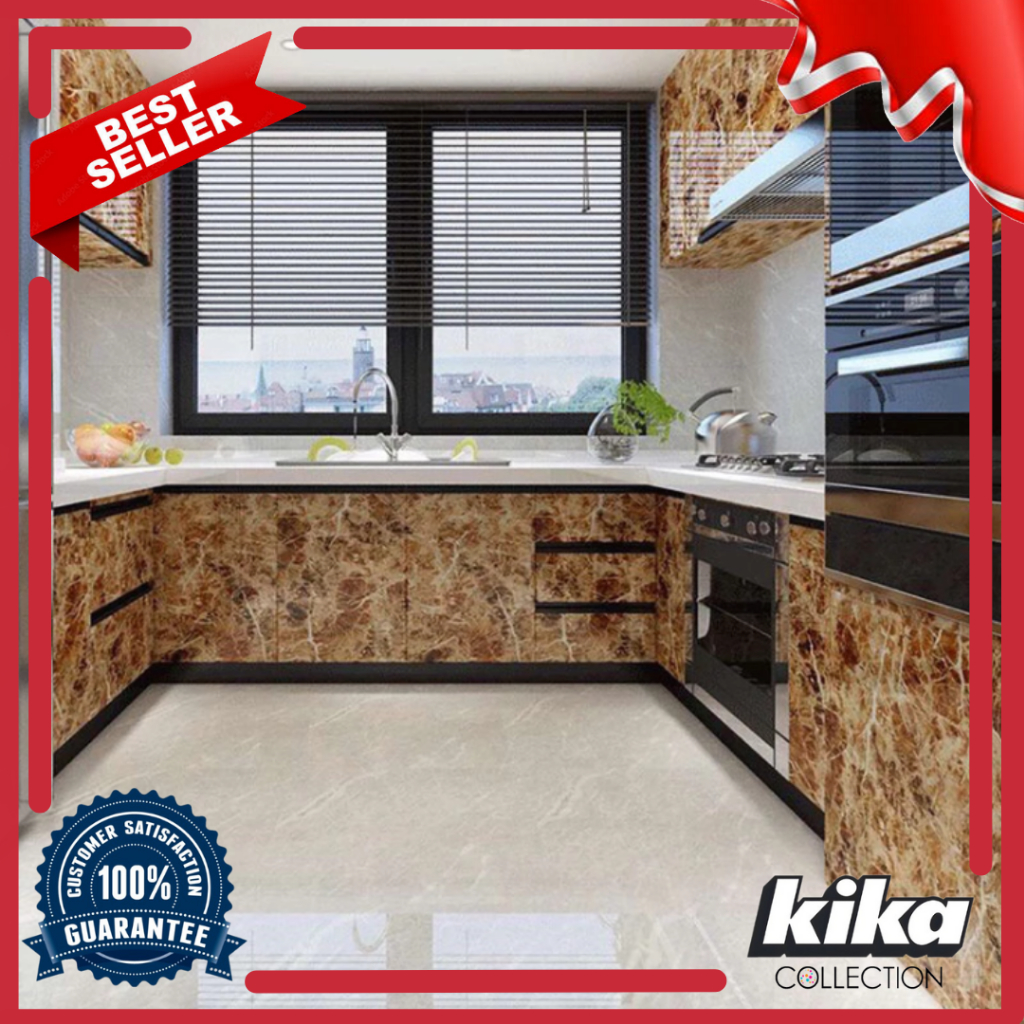 Wallpaper Premium Dinding Motif Marmer 60cm x 100cm Brown Royal Wallpaper Marmer Wallpaper Glossy